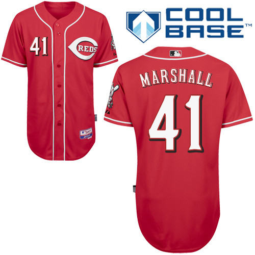 Brett Marshall #41 Youth Baseball Jersey-Cincinnati Reds Authentic Alternate Red Cool Base MLB Jersey